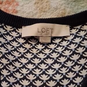 LOFT Black and White Patterned Cardigan